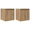 Mesitas de noche de pared 2 uds roble artisan 38x34x40 cm 2