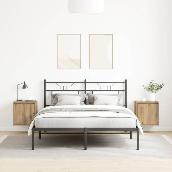 Mesitas de noche de pared 2 uds roble artisan 38x34x40 cm M 3