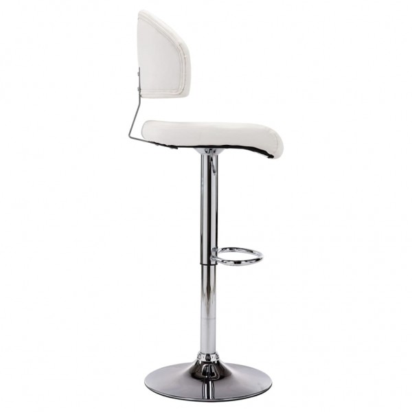 Taburete de cocina cuero sintético blanco M 5