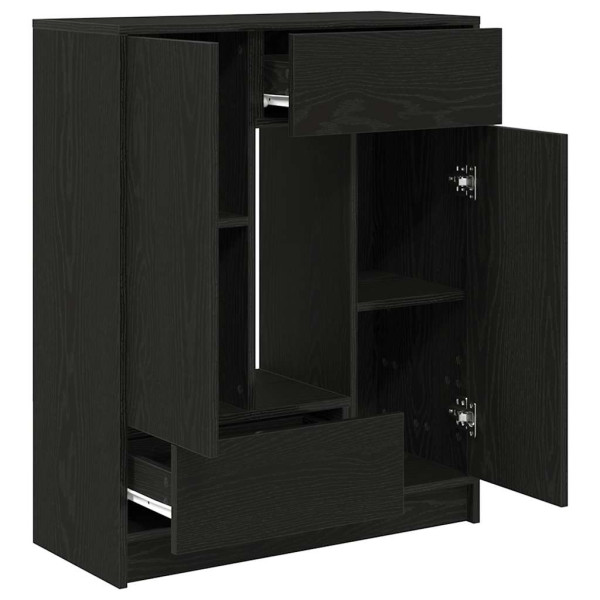 Aparador con cajones y puertas roble negro 73x31x90 cm M 5