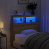 Cabecero de cama con LED roble artesanal 100x17x102 cm 1