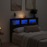 Cabecero de cama con LED roble negro 140x17x102 cm 1