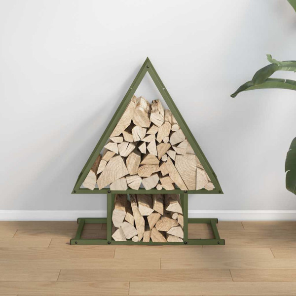 Suporte para lenha aço laminado a frio verde azeitona M 3