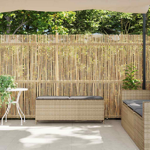 Banco de jardim com almofadão 110x30x40.5 cm vime PE bege M 3