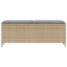 Banco de jardim com almofadão 110x30x40.5 cm vime PE bege 4