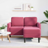 Sofá de 2 plazas con chaise longue en forma L rojo vino 125 cm 1