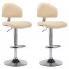 Bancos de bar 2 pcs couro artificial cor creme 2