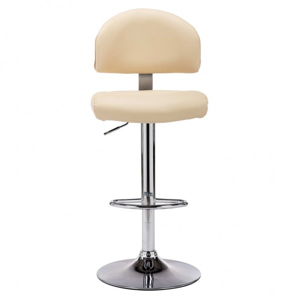 Bancos de bar 2 pcs couro artificial cor creme M 5
