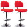 Bancos de bar 2 pcs couro artificial vermelho 2