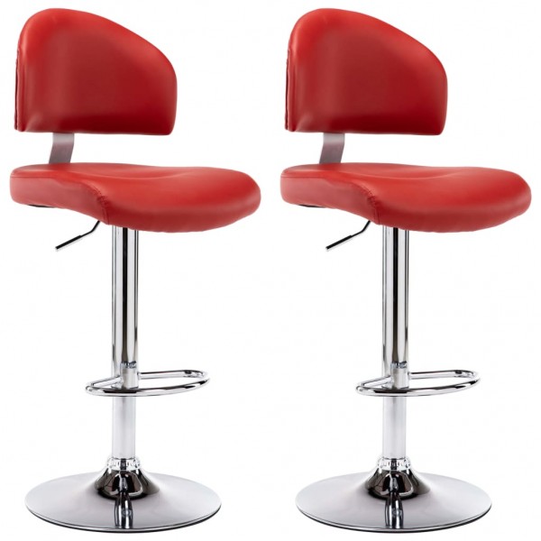 Bancos de bar 2 pcs couro artificial vermelho tinto M 2