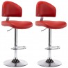 Bancos de bar 2 pcs couro artificial vermelho tinto 2