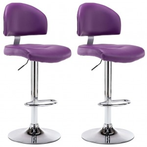 Bancos de bar 2 pcs couro artificial roxo H
