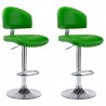 Bancos de bar 2 pcs couro artificial verde 2