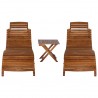Set de tumbonas con mesita 3 piezas madera maciza de acacia 2