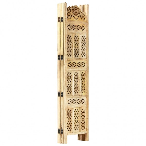 Biombo 5 paneles tallado a mano madera maciza mango 200x165 cm M 2