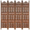 Biombo esculp mão 4 painéis 160x165cm mangueira maciça castanho 1