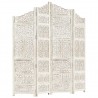Biombo esculp. mão 4 painéis 160x165cm mangueira maciça branco 5