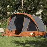 Tenda familiar estilo cabana 6 pessoas imperm. cinza/laranja 1