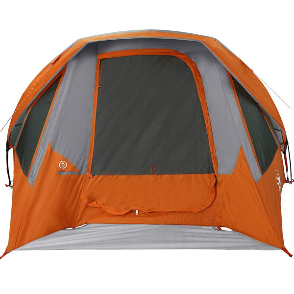 Tenda familiar estilo cabana 6 pessoas imperm. cinza/laranja M 5
