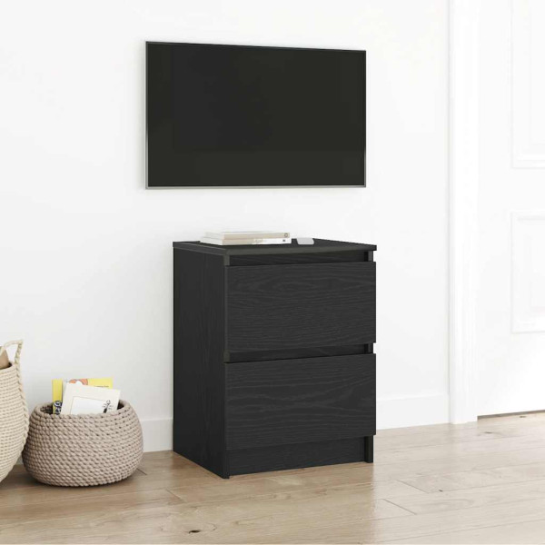 Mueble de TV de madera de ingeniería negro 40x35x54 cm D