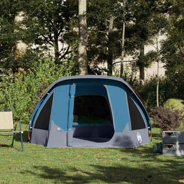 Tenda de campismo cabana para 4 pessoas impermeável azul M 4