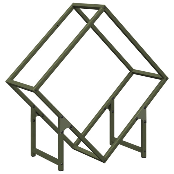 Leñero verde oliva 60x25x60 cm Acero laminado en frío M 2