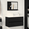 Espejo de baño de madera de roble negro 60x10.5x45 cm 1