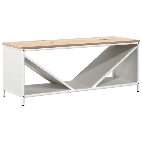 Leñero con tablero de madera blanco 100.5x35.5x40 cm M 2