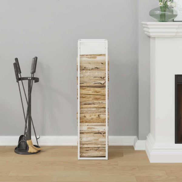 Suporte para lenha 25x25x100 cm aço laminado a frio branco M 3