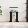 Soporte para acuario de madera de roble negro 60x30x60 cm 3