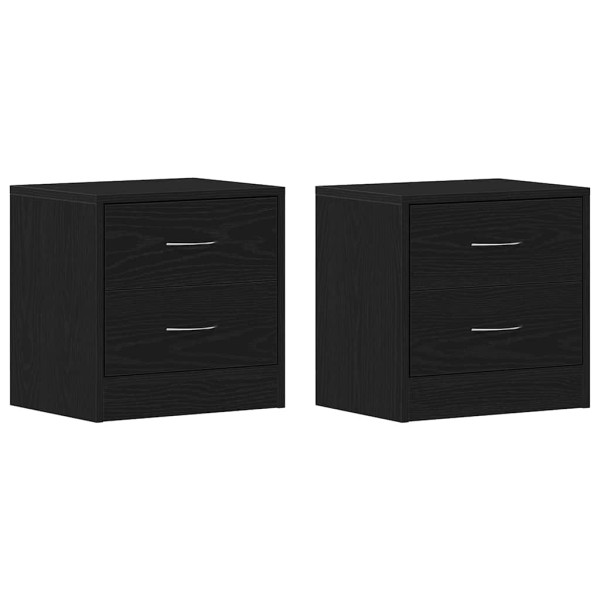 Mesas de cabeceira 2 pcs 40x30x40 cm carvalho preto M 2