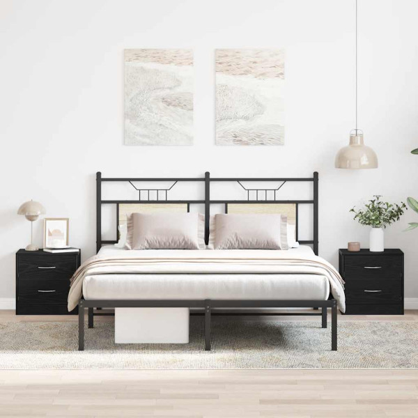 Mesas de cabeceira 2 pcs 40x30x40 cm carvalho preto M 3