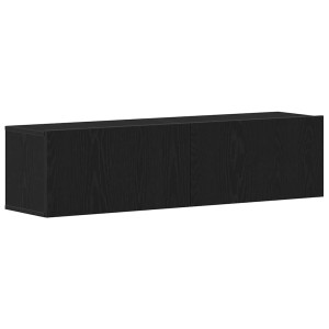 Mueble de TV de madera de roble negro 120x30x30.5 cm H