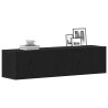 Mueble de TV de madera de roble negro 120x30x30.5 cm 4