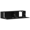 Mueble de TV de madera de roble negro 120x30x30.5 cm 5