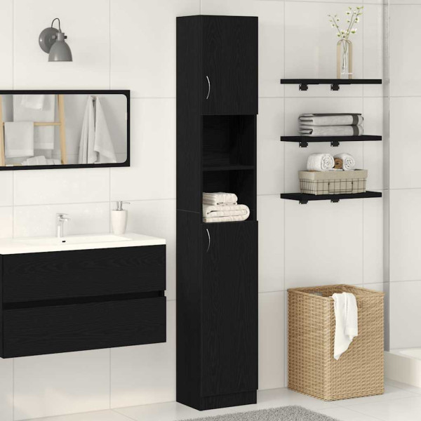 Mueble de baño de madera de roble negro 32x25.5x190 cm D