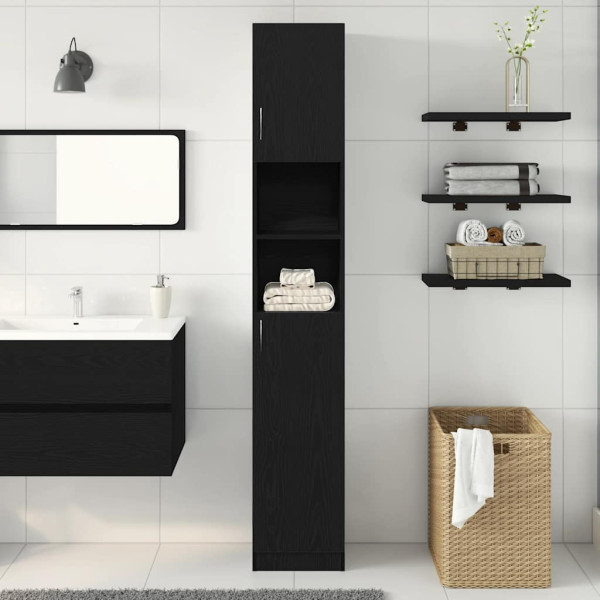 Mueble de baño de madera de roble negro 32x25.5x190 cm M 3