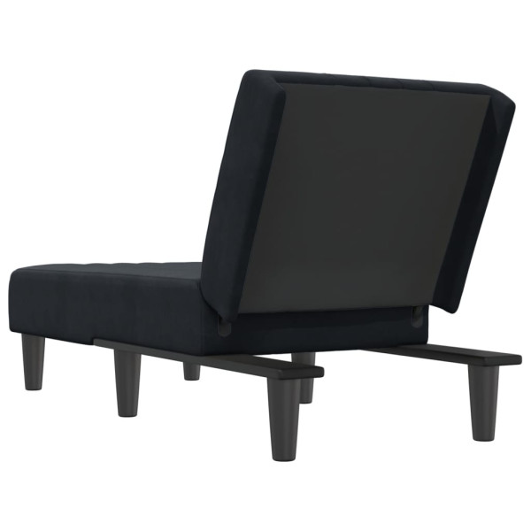 Chaise longue veludo preto M 5