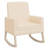 Silla mecedora de tela crema 2