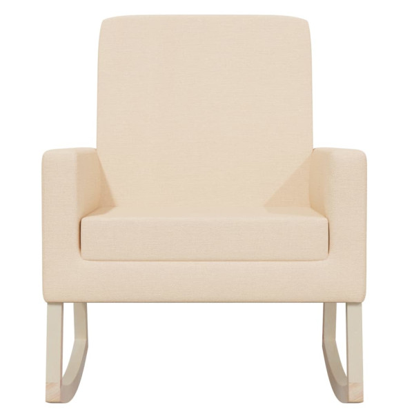 Silla mecedora de tela crema M 3