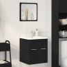 Juego de muebles de baño 2 pzas roble negro Madera ingeniería 3