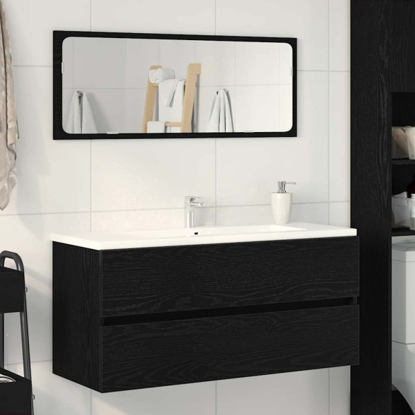 Mueble para lavabo roble negro 100x38.5x45 cm madera ingeniería D