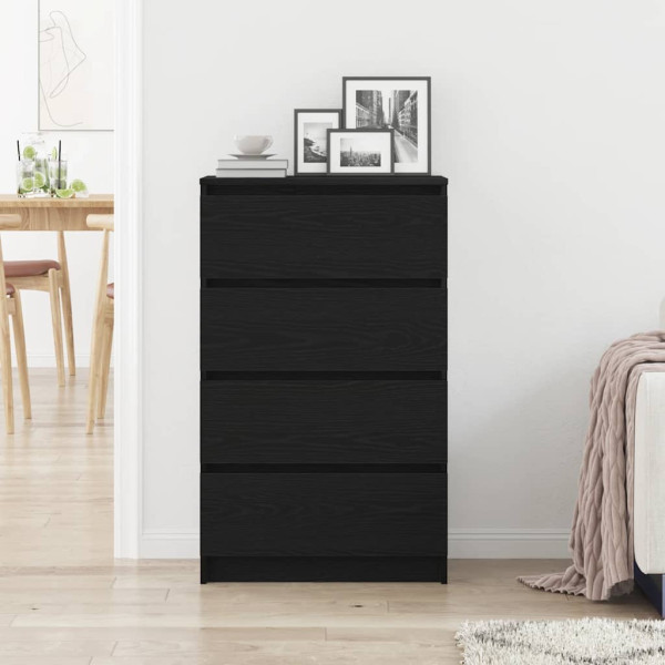 Aparador de roble negro 60x35x98.5 cm madera de ingeniería M 3