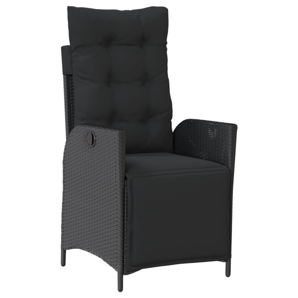Set de muebles jardín 5 pzas con cojines ratán sintético negro M 3