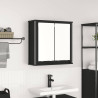 Mueble de baño de pared con espejo roble negro 60x21x60 cm 1
