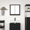Mueble de baño de pared con espejo roble negro 60x21x60 cm 3