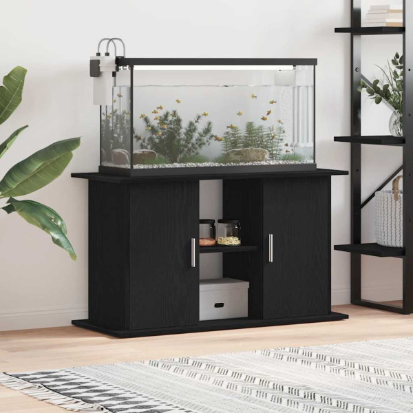 Soporte para acuario de madera de roble negro 101x41x58 cm D