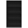 Estantería de 4 niveles de roble negro 80x24x143 cm 5