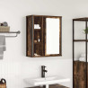Mueble de baño de pared con espejo roble ahumado 50x21x60 cm 1