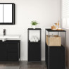 Mueble de baño con estantes roble negro 36x35x95 cm 3